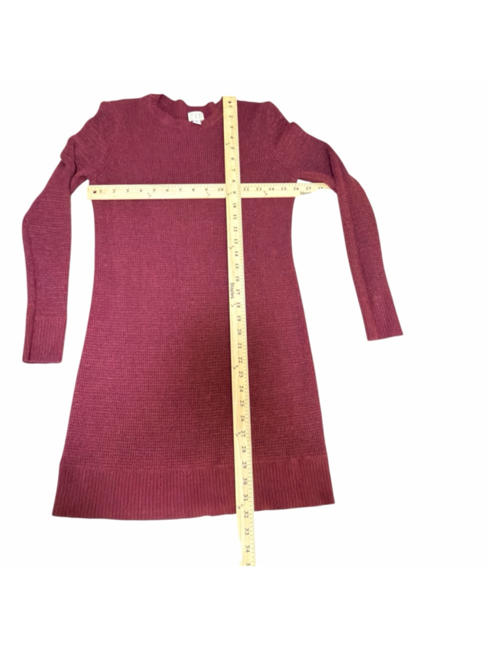 A New Day Women's Burgundy Rib-Knit Sweater Dress - Size XS - b8 - Picture 3 of 10
